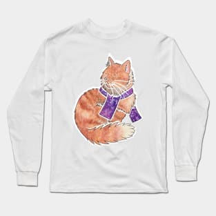 Watercolour Maine Coon cat Long Sleeve T-Shirt